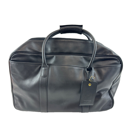 Coach 0503 Cabin Weekender Duffel Travel Bag Leather Black 22 x 14 x 10 - Picture 1 of 16
